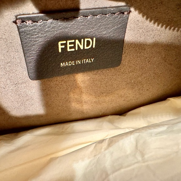 Fendi o lock fabric  and calf akin leather bag NWT - Picture 6 of 15